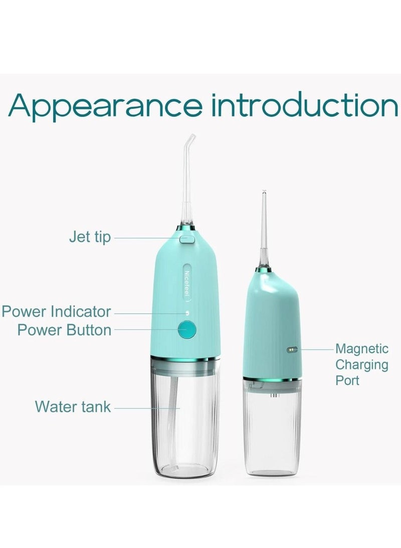 Nicefeel Cordless Dental Water Flosser with IPX7 Waterproof - 100ML Portable Oral Irrigator for Teeth and Gums - USB Rechargeable - 2 Nozzles - Single-Button Operation - Image 3