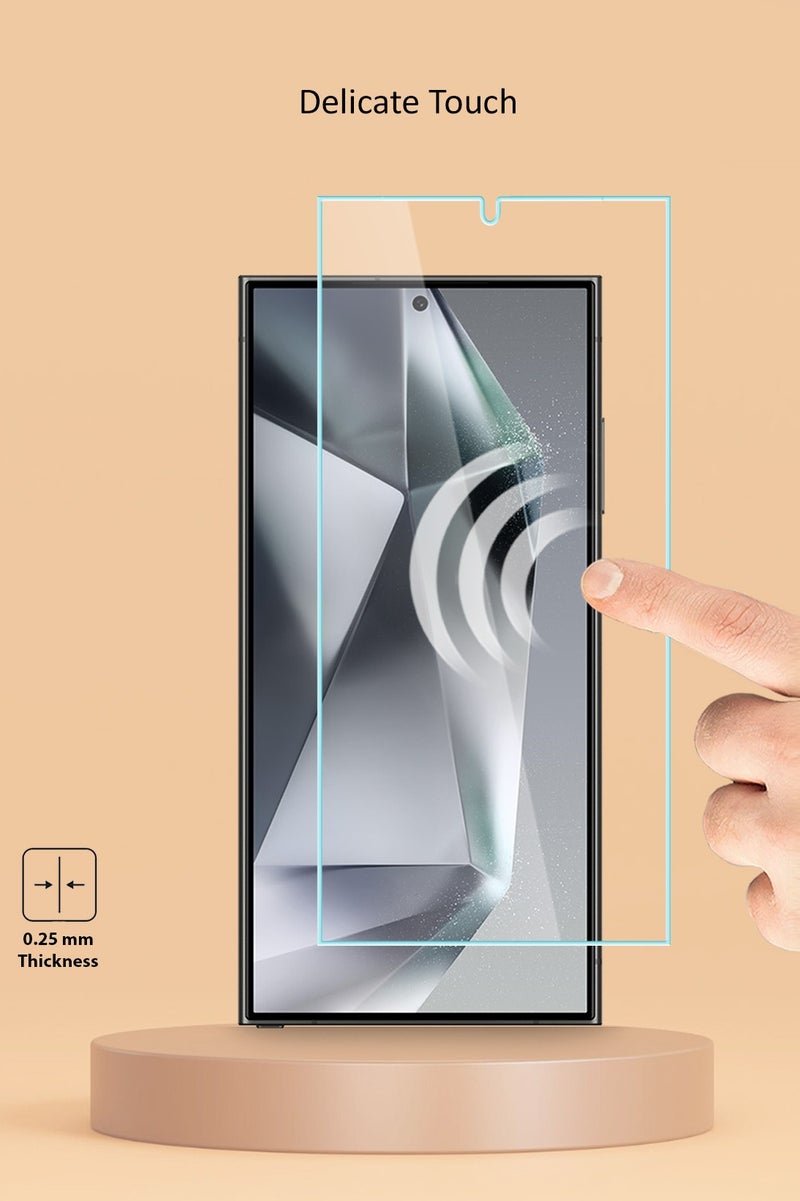 Techie واقي شاشة من الزجاج المقوى عالي الدقة لهاتف Samsung Galaxy S24 Ultra - مضاد للانعكاس ومضاد للفقاعات صلابة 9H 0.33 مم حواف مستديرة سهلة التركيب - Image 4