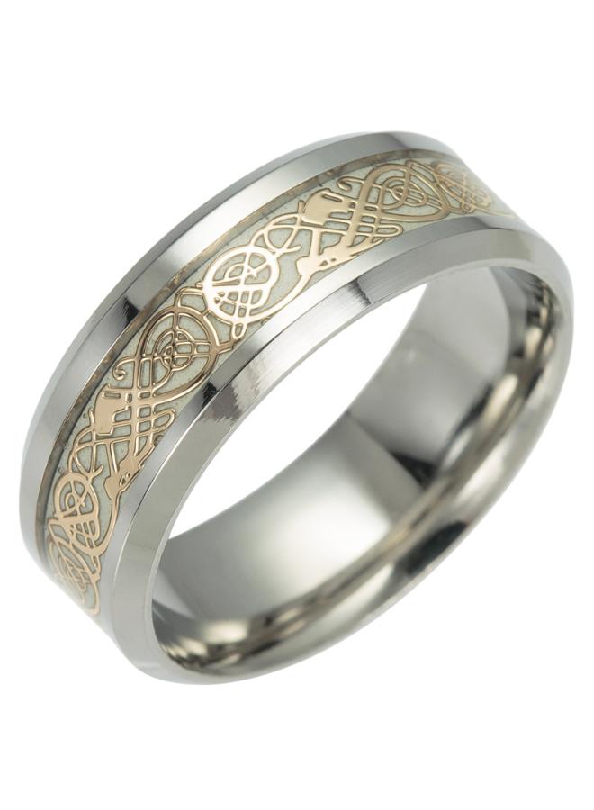 European And American Popular Titanium Steel Jewelry Luminous Dragon Pattern Ring Fluorescent New Jewelry Can Be Delivered On Behalf Of One Piece
