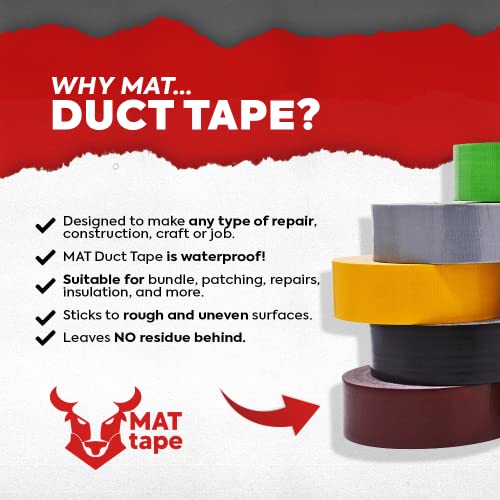 MAT Tape MAT Duct Tape Pink Industrial Grade, 2 inch x 60 ft. Waterproof, UV Resistant for Crafts, Home Improvement, Repairs, & Projects - Image 2
