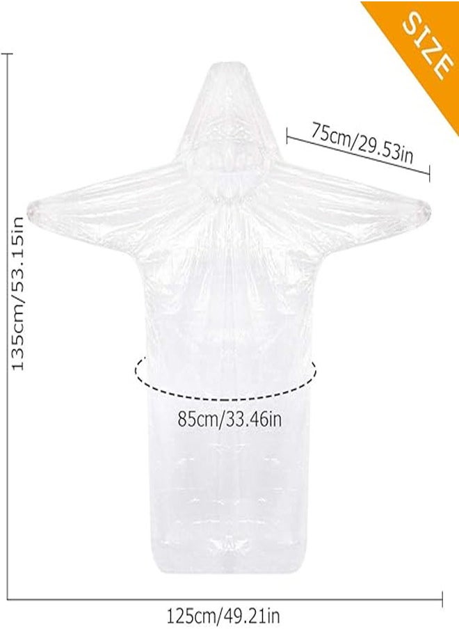 RATSAW 10 Pack Disposable Rain Ponchos Waterproof Rain Poncho for Women and Men Adult Emergency Raincoats with Drawstring Hood and Elasticated Wrists Rain Coats for Outdoor Activities  - Image 5