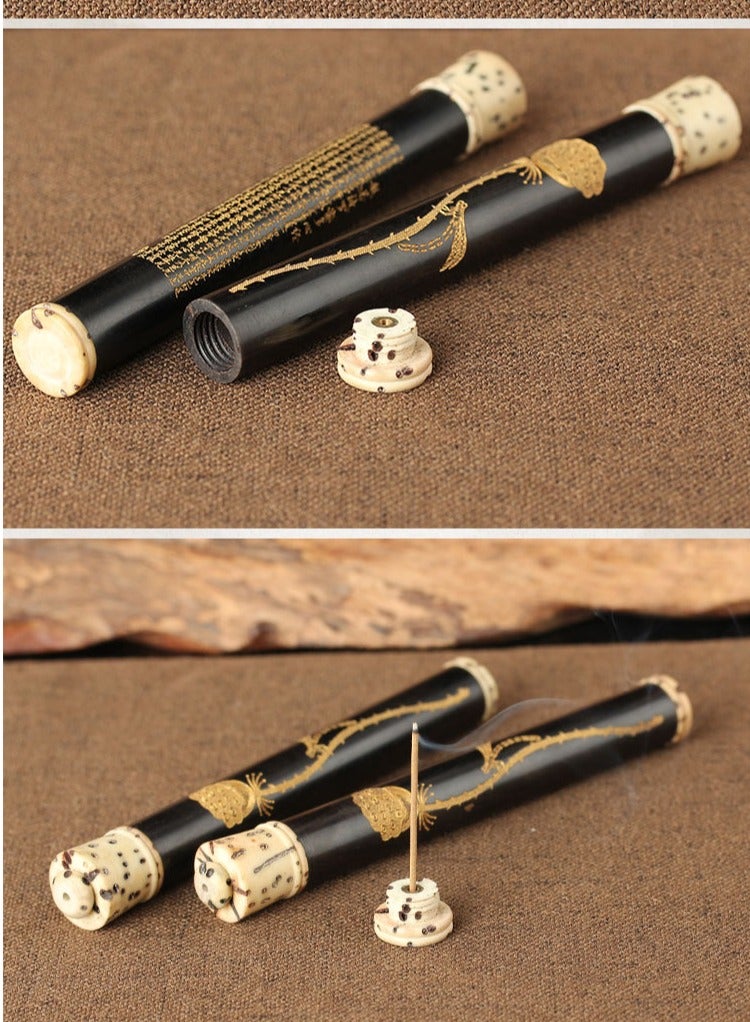 بخورى طقم أعواد بخور عود فاخر – 15 عود خشب العود الطبيعي (سُمك 2 ملم، 70 جم) مع حامل رائحة تدوم طويلاً للمنزل والمكتب واليوغا والتأمل - Image 5