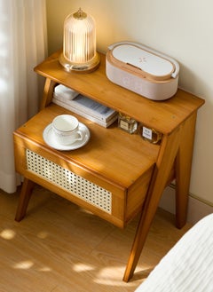 Sharpdo Sharpdo Bedroom Home Log-Style Brown Bedside Table with Single-Layer Drawer Storage 43*31*50CM  - Image 5