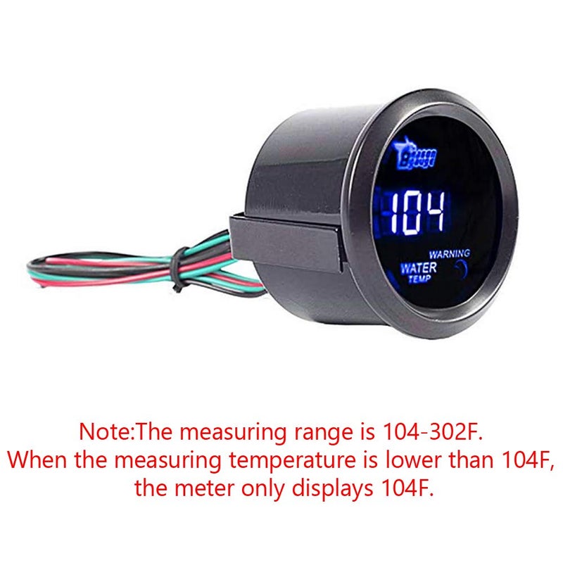 ESUPPORT Car 2" 52mm Digital Water Temp Gauge Blue LED Fahrenheit F - Image 5