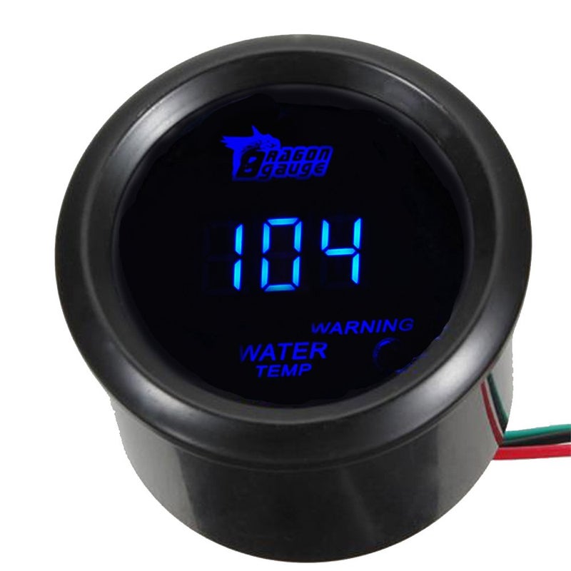 ESUPPORT Car 2" 52mm Digital Water Temp Gauge Blue LED Fahrenheit F - Image 1