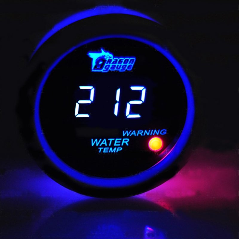 ESUPPORT Car 2" 52mm Digital Water Temp Gauge Blue LED Fahrenheit F - Image 2