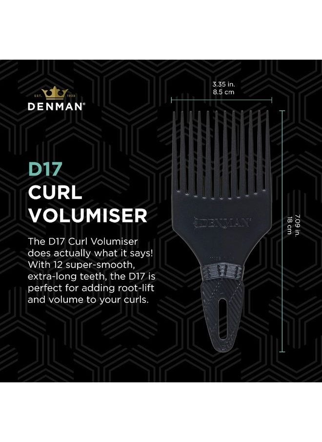 Jack Dean by Denman D17 Afro Comb/Curl Tamer Black
