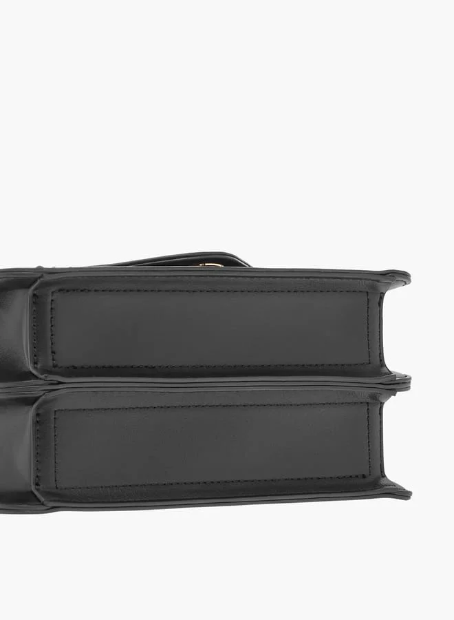 Celeste Solid Crossbody Bag with Detachable Strap and Flap Closure