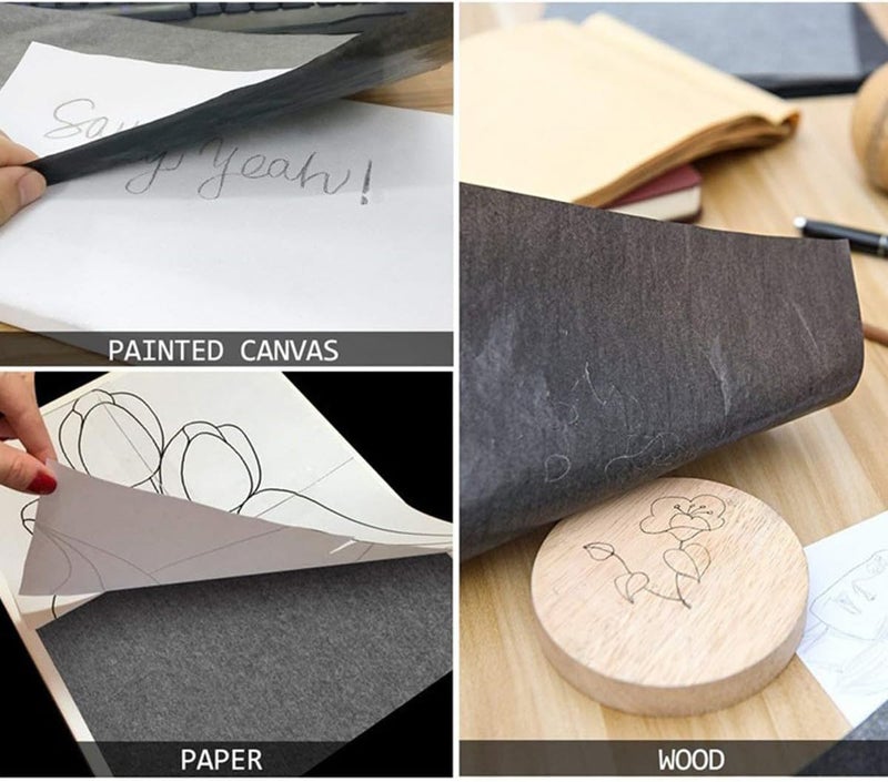 Uonlytech 100pcs Carbon Transfer Paper for Drawing Tracing Paper Graphite Coated for Art Projects and Design Transfer - Image 3