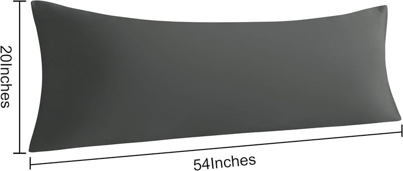 NTBAY Body Pillow Cases Set of 2, 2 Pack Brushed Microfiber 20x54 Pillow Cases, Soft, Wrinkle, Fade, Stain Resistant Dark Grey Pillow Cases with Envelope Closure, 20x54 Inches, Dark Grey - Image 3
