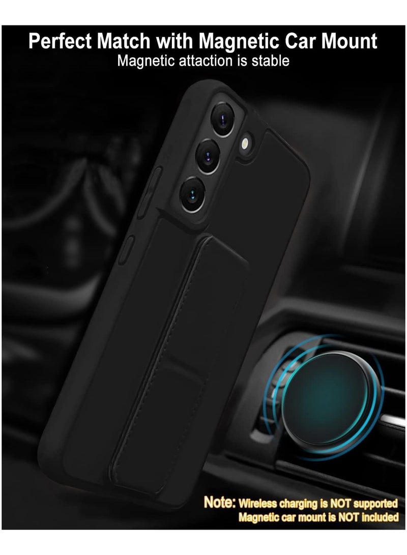 Denx Samsung Galaxy A15 Case with Kickstand and Magnetic Holder, Premium Vertical Strap and Grip with Silicone Holder, multiple viewing positions for Samsung Galaxy A15 (Black) - Image 4