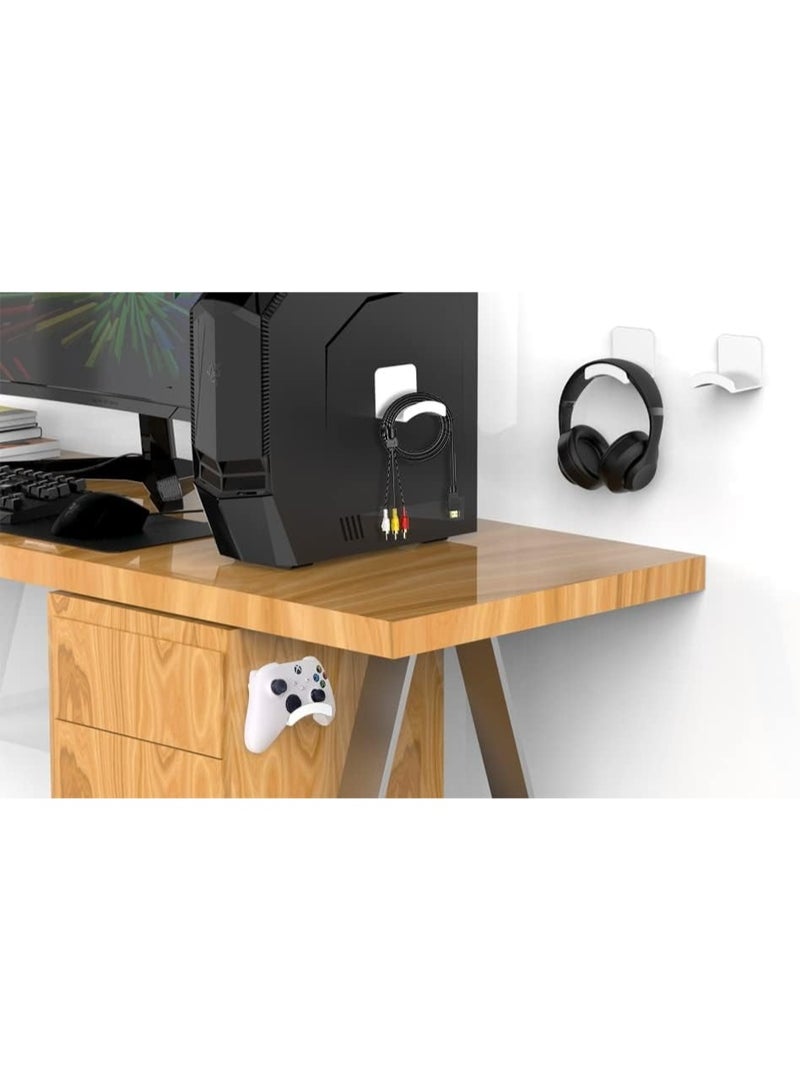 2 PACK Headphone Stand Headset Holder, Adhesive Gaming Earphones Hanger, Universal Desk Wall Mount Hook for All - Image 4