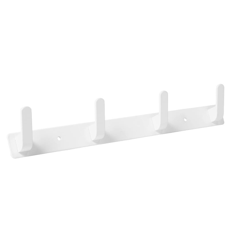 NineGridIsland 4 Hooks White Wall Mounted Towel Hooks for Bathrooms and Coat Racks - Image 2