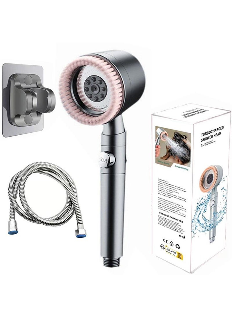 Omelo Multifunctional Massage Shower, Handheld High Pressure Shower Head,Massage And Skin Beauty Multifunctional Shower, 5 in 1 Detachable Showerhead with 150cm Hose, Bracket and Filters - Image 1
