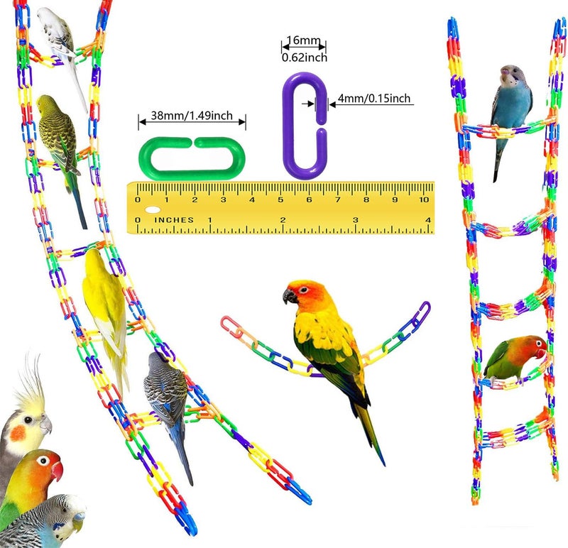 Hyamass 200-Piece Rainbow Plastic Chain Links & Toys - Interlocking C-Clip Bird Cage Accessories for Parakeets, Sugar Gliders, Small Pets (Climbing/Swinging Toys) - Image 2