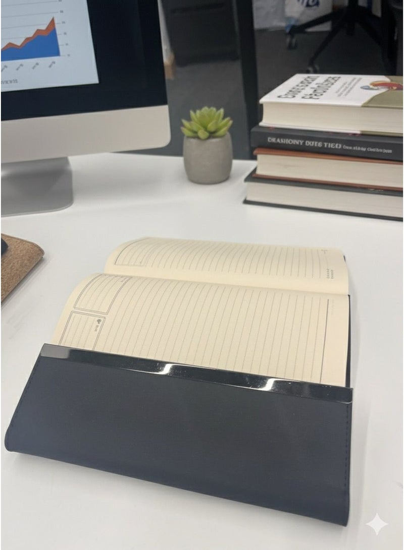 Premium Black A5 Leather Notebook – Sleek & Professional Design - Image 4