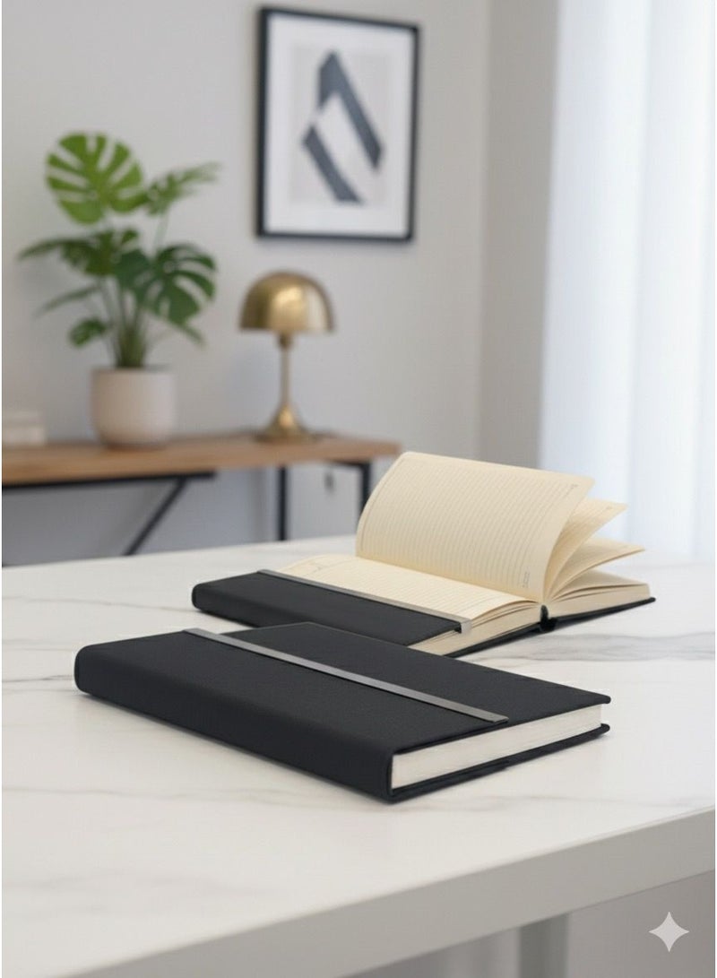 Premium Black A5 Leather Notebook – Sleek & Professional Design - Image 2