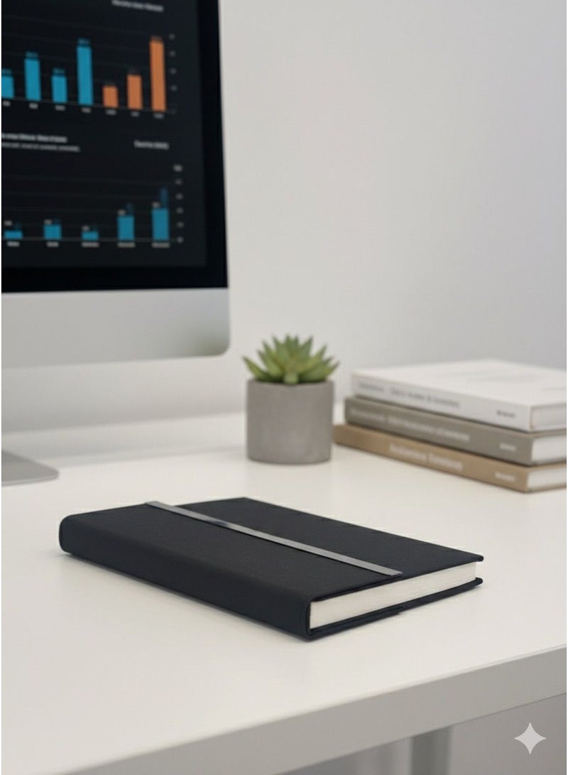 Premium Black A5 Leather Notebook – Sleek & Professional Design - Image 1
