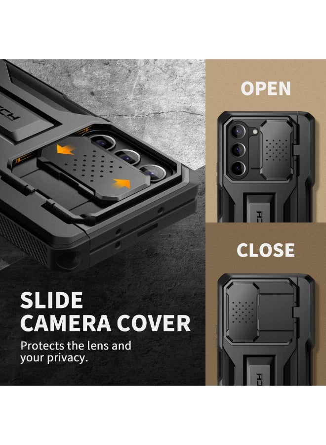 TONGATE Z Fold 6 Phone Case, [with Privacy Screen Protector & Slide Camera Cover] [S Pen Holder & Hinge Protection] Full Body Heavy Duty Drop-Proof Phone Case for Samsung Galaxy Z Fold 6 Phone Case with Stand and Belt Clip, Black - Image 5