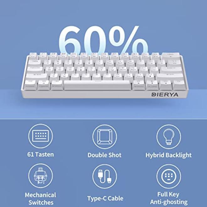 60% Mechanical Gaming Keyboard with 61-Key Anti-Ghosting and RGB Backlight – Compact Wired Mini Keyboard for Typing Streaming Coding and PC Laptop Use - Image 4