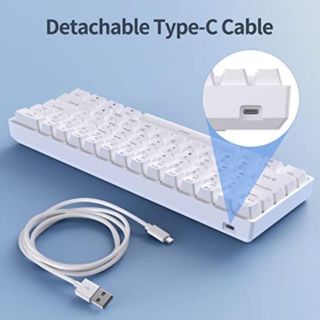 60% Mechanical Gaming Keyboard with 61-Key Anti-Ghosting and RGB Backlight – Compact Wired Mini Keyboard for Typing Streaming Coding and PC Laptop Use - Image 3