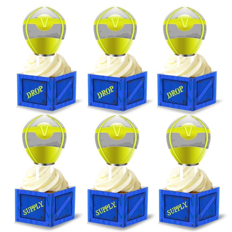 Tobbetter Video Game Party Cupcake Topper Wrapper 20 Sets For Game Birthday Party Decoration - Image 3