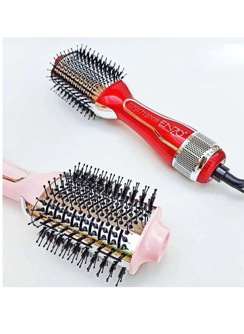 ENZO - The hair dryer dries and maintains hair moisture and reduces styling time. EN-4115 brush, for women and girls, with an elegant design for easy use at home or as a hairdresser. Fast performance for styling fine and curly hair. - Image 1