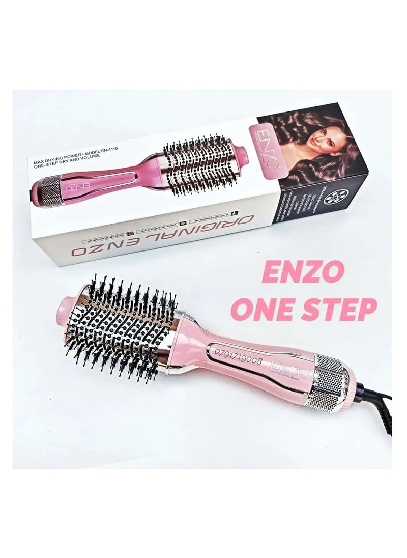 ENZO - The hair dryer dries and maintains hair moisture and reduces styling time. EN-4115 brush, for women and girls, with an elegant design for easy use at home or as a hairdresser. Fast performance for styling fine and curly hair. - Image 1