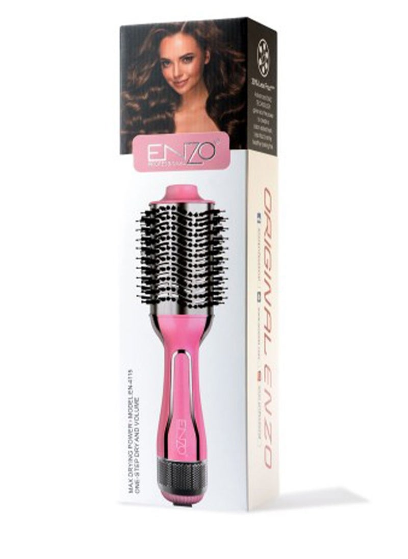 ENZO - The hair dryer dries and maintains hair moisture and reduces styling time. EN-4115 brush, for women and girls, with an elegant design for easy use at home or as a hairdresser. Fast performance for styling fine and curly hair. - Image 1