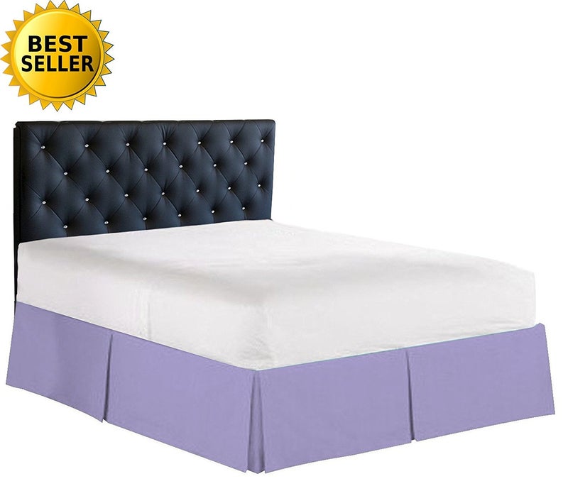 إليجنت كومفورت الراحة الأنيقة 1500 Premier التجاعيد والتهدئة في الفندق جودة السرير تنورة/كشكش الغبار - مطوية مصممة 14 بوصة إسقاط كاليفورنيا الملك ليلك - Image 5