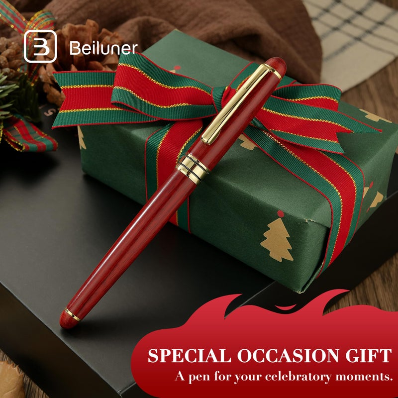BEILUNER Luxury Wood Ballpoint Pen Writing Set,Rosewood-Elegant Fancy Nice Gift Pen Set for Signature Executive Business Office Fancy Nice Supplies - Christmas Gift Boxed with Extra Refills (Black) - Image 5