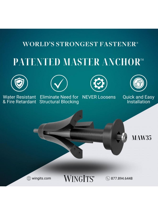 WingIts RC-MAW35-6 Master Anchor for Drywall Size 6-Pack Color Name: Stainless Steel 6 Unit Count Type: Per Pack - Image 2