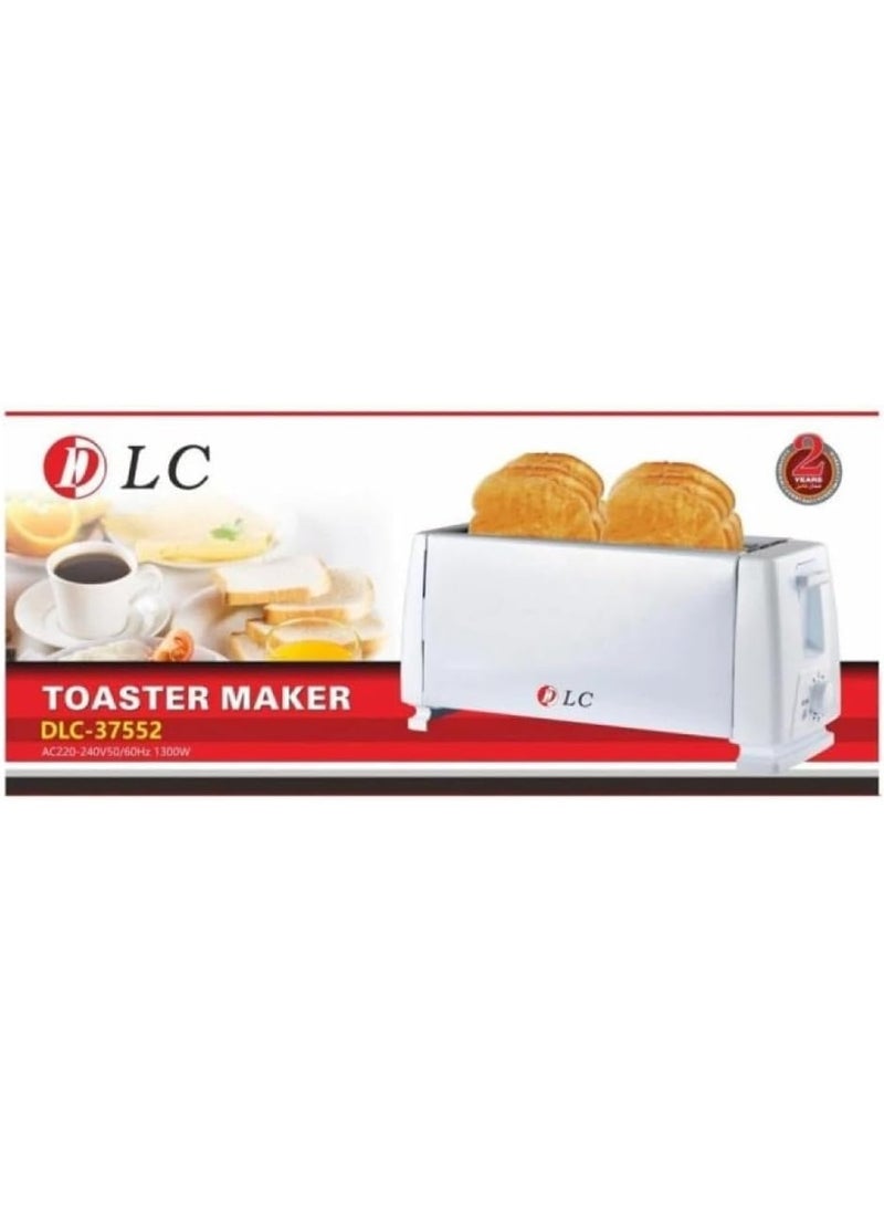 D L C DLC 37552 Toaster Maker | 2-Slice Bread Toaster | 1300W High Power | Adjustable Browning Control | Auto Pop-Up | Compact Design - Image 1