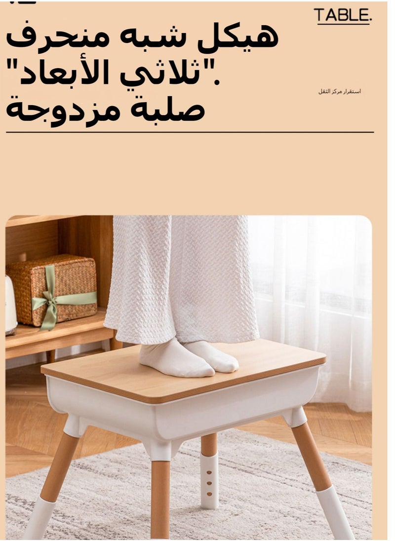 شو وو - طقم مكتب وكرسي للأطفال الصغار، طاولة دراسة تعليمية متعددة الوظائف للأطفال، ارتفاع قابل للتعديل، تخزين مدمج، تجميع بدون أدوات، تصميم عصري، لفنون الأطفال والحرف اليدوية والواجبات المنزلية - Image 1
