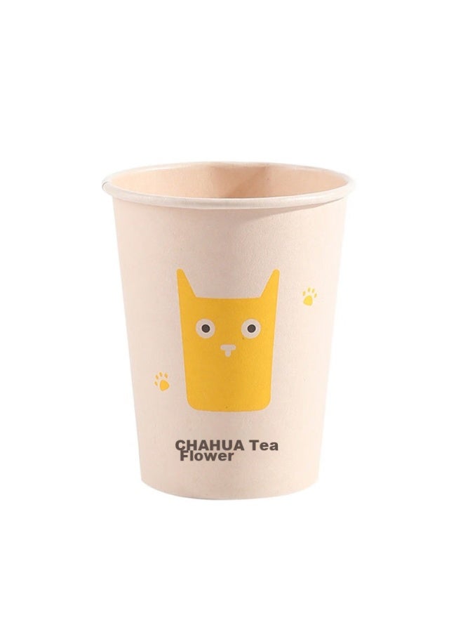 CHAHUA Camellia Disposable Paper Cups, Thickened, Whole Box, Natural Color, Wax-free Coating, 180ml Coffee Cups, 400 Pieces, 10 Packs - Image 3