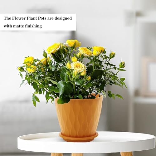 Sulfar Plastic Round Flower Pots for Home Planters, Terrace, Garden Etc Suitable for Home Indoor & Outdoor Gardening Plants (Multicolor) Pack of 5 - Image 3