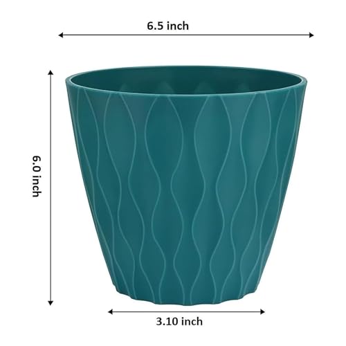 Sulfar Plastic Round Flower Pots for Home Planters, Terrace, Garden Etc Suitable for Home Indoor & Outdoor Gardening Plants (Multicolor) Pack of 5 - Image 2