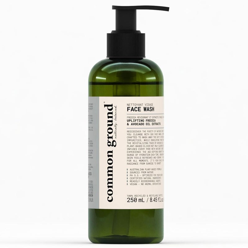 COMMON GROUND All Natural Face Cleanser Wash Paraben  Cruelty Free Normal Oily Dry Sensitive Organic Vegan PlantBased pH 55 Avocado Oil Men Women 84 Fl Oz
