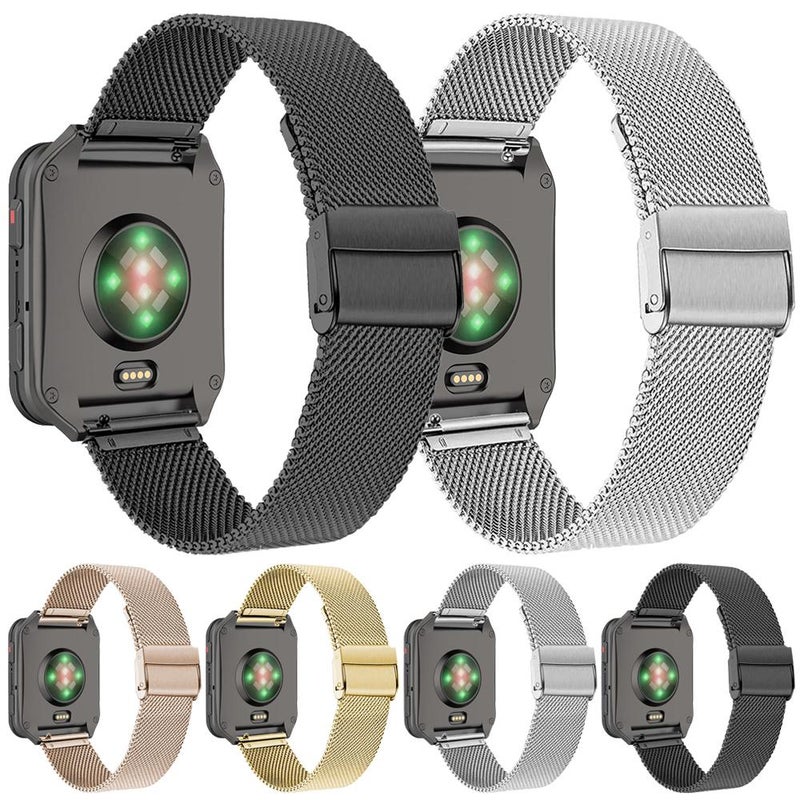 إيروريكس سوار ساعة Garmin Venu X1 ميلانو مزدوج الإبزيم من الفولاذ المقاوم للصدأ (ذهبي وردي) - Image 2