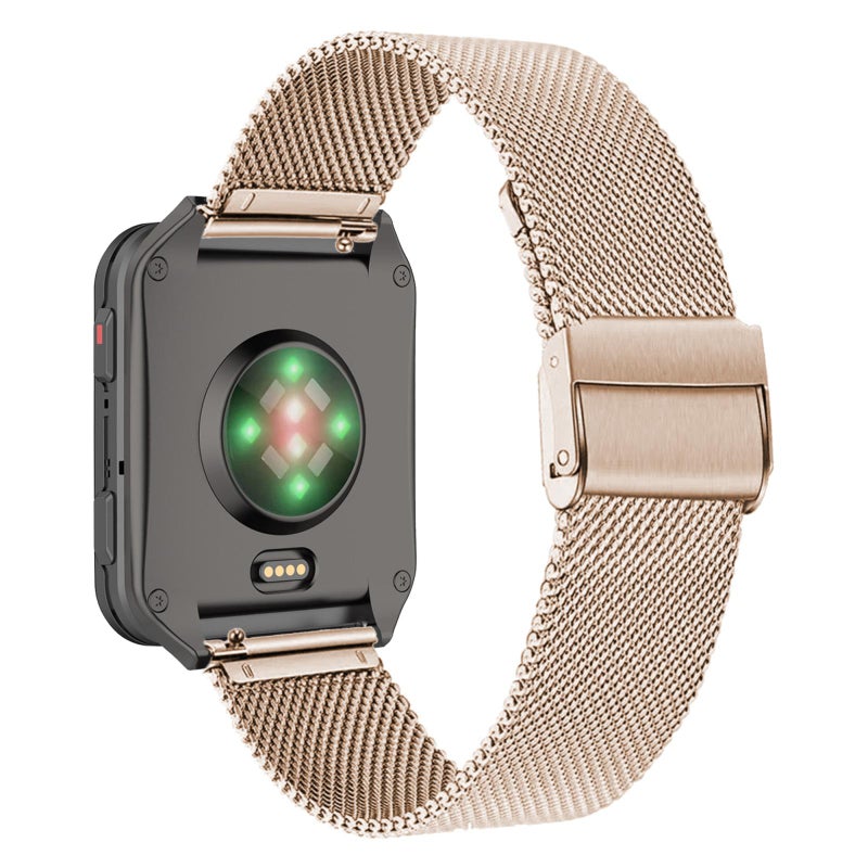 إيروريكس سوار ساعة Garmin Venu X1 ميلانو مزدوج الإبزيم من الفولاذ المقاوم للصدأ (ذهبي وردي) - Image 1