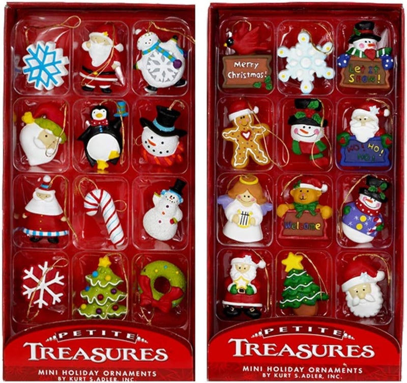 Kurt Adler Petite Treasures 12-Piece Miniature Christmas Ornaments Set - Image 1