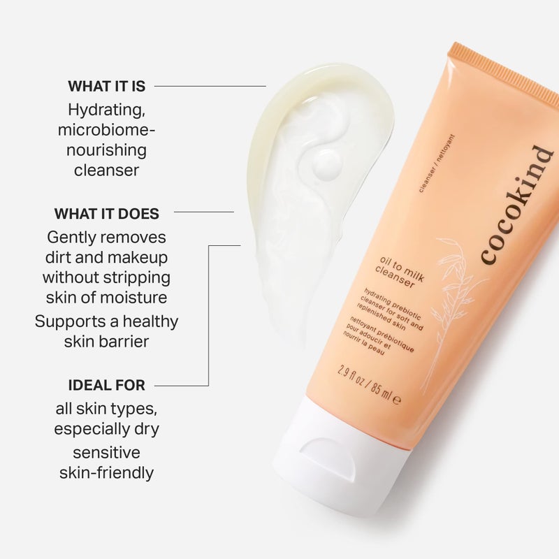 Cocokind Oil to Milk Face Wash, Based Cleanser and Makeup Remover - Cleansing, Cleansing Milk and Cream Cleanser for Face, 3 Pack - Image 2