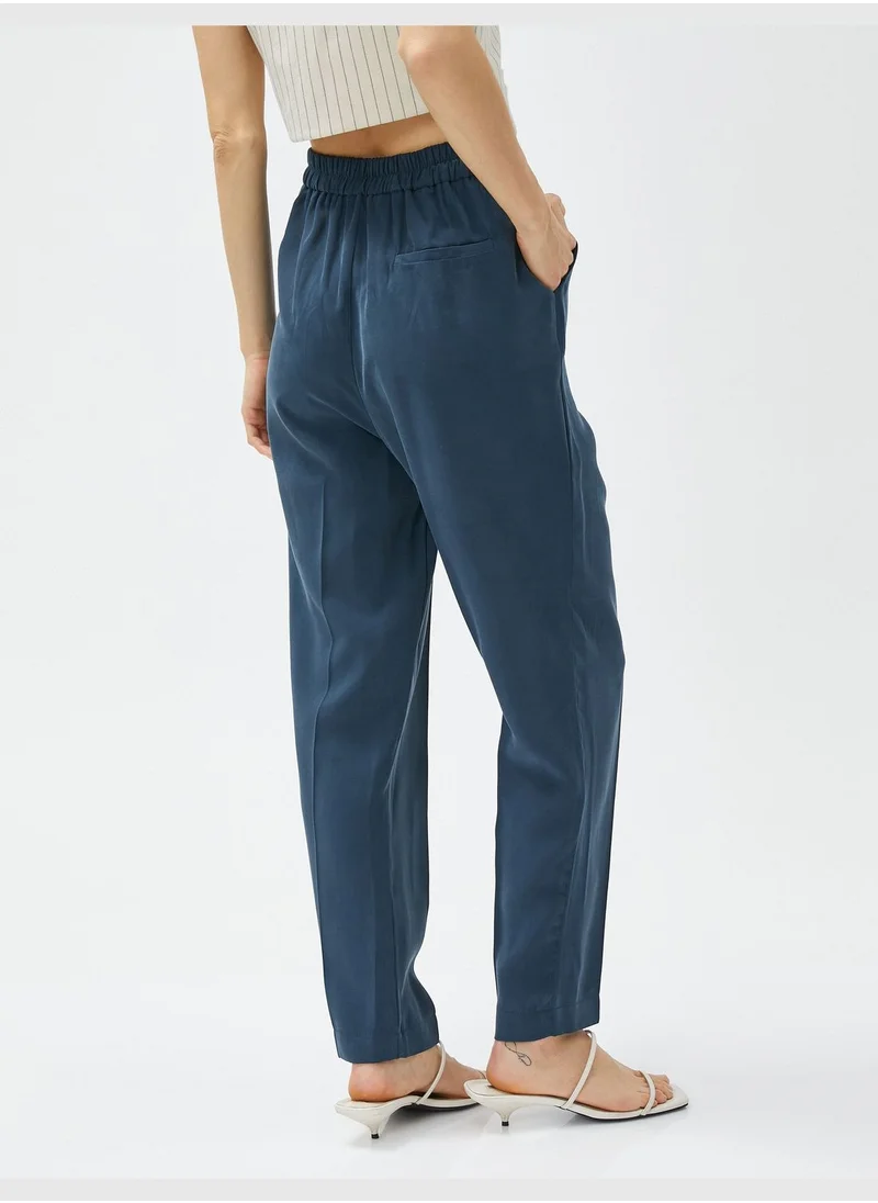 KOTON Silky Fabric Elastic Waist Trousers