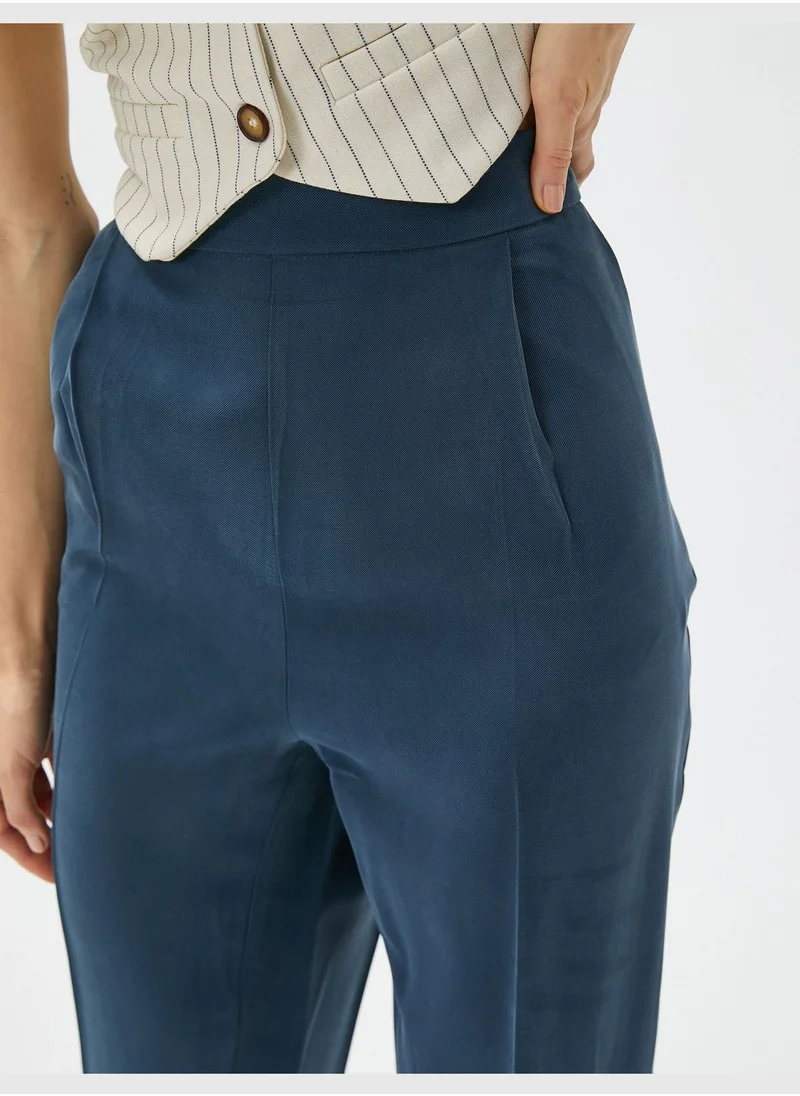 KOTON Silky Fabric Elastic Waist Trousers