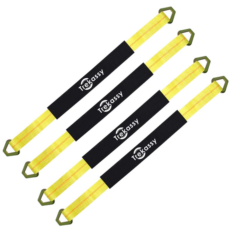Trekassy Heavy Duty Axle Tie Down Straps 4 Pack 10000lbs Break Strength Used for Towing Car UTV Motorcycle