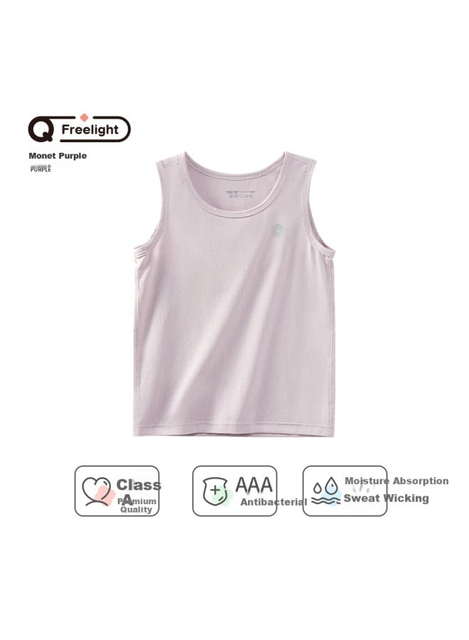 Q21 Moisture-wicking Children's Tank Top Antibacterial Summer Class A Sleeveless Boys And Girls Baby Monet Purple 120cm - Image 1