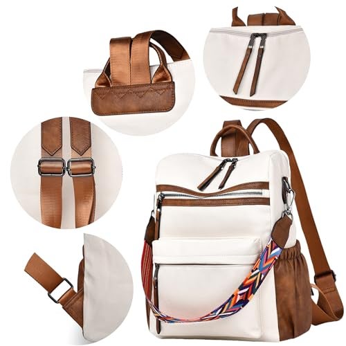 Dora & Liz Womens Backpack Purse Leather Fashion Travel Backpack Purse for Women Designer Ladies Shoulder Bags - Image 5