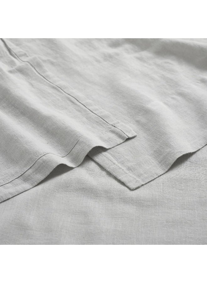 Superior SUPERIOR Cotton Linen Blend Sheet Set, Bedsheets for Home Decor, Modern Solid Bedding Includes 1 Oversized Fitted Sheet, 1 Flat Sheet, 2 Pillowcases, Bedroom Essentials, California King Size, Silver  - Image 5