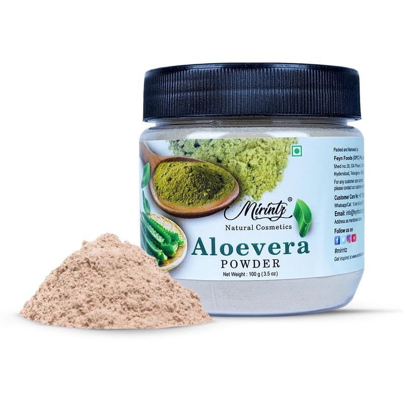 Mirintz Aloe Vera Powder for Hair Skin Care 100 gms Pure Aloe Vera Indian Powder for Hair Growth Natural Aloe Vera Face Powder Cooling Moisturizing Soothing Aloe Vera for Hair Skin Mask