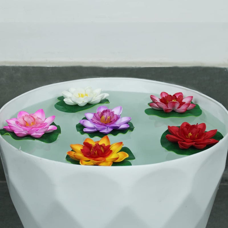 Wonderland Set of 6 Multicolour Artificial Floating Lotus in Water - Image 2